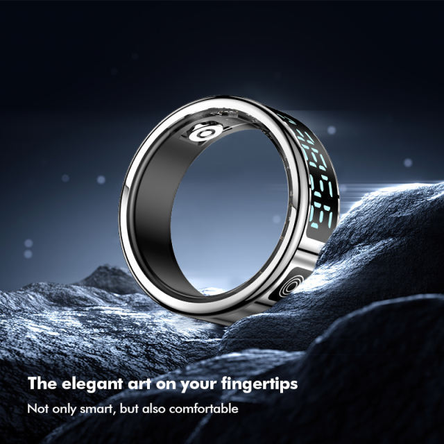 Smart Ring with Display | AI Wearable Device for Heart Rate, Blood Oxygen, Sleep Monitoring & Fitness Tracking | Multi-Function Smart Ring RC-SR08