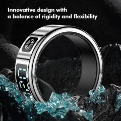 Smart Ring with Display | AI Wearable Device for Heart Rate, Blood Oxygen, Sleep Monitoring & Fitness Tracking | Multi-Function Smart Ring RC-SR004