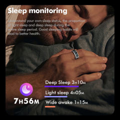 Smart Ring with Display | AI Wearable Device for Heart Rate, Blood Oxygen, Sleep Monitoring & Fitness Tracking | Multi-Function Smart Ring RC-SR08
