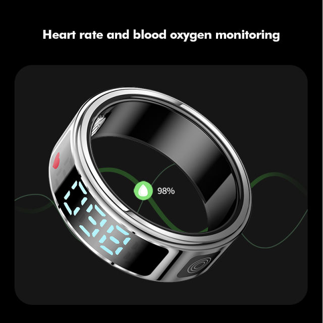 Smart Ring with Display | AI Wearable Device for Heart Rate, Blood Oxygen, Sleep Monitoring & Fitness Tracking | Multi-Function Smart Ring RC-SR004