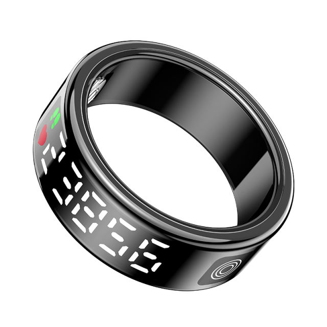 Smart Ring with Display | AI Wearable Device for Heart Rate, Blood Oxygen, Sleep Monitoring & Fitness Tracking | Multi-Function Smart Ring RC-SR08