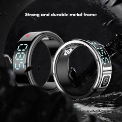 Smart Ring with Display | AI Wearable Device for Heart Rate, Blood Oxygen, Sleep Monitoring & Fitness Tracking | Multi-Function Smart Ring RC-SR08