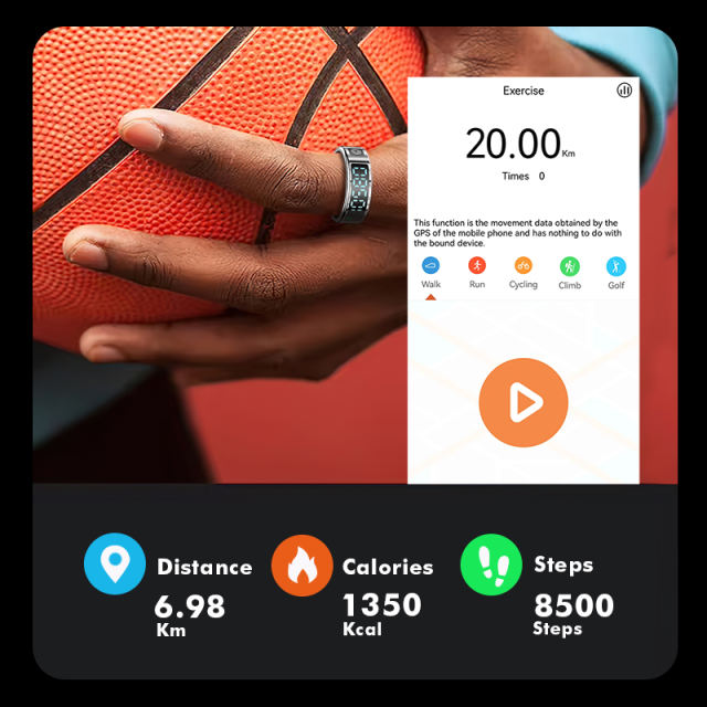 Smart Ring with Display | AI Wearable Device for Heart Rate, Blood Oxygen, Sleep Monitoring & Fitness Tracking | Multi-Function Smart Ring RC-SR004