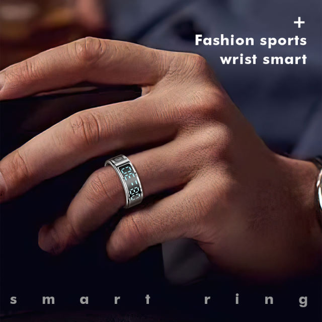 Smart Ring with Display | AI Wearable Device for Heart Rate, Blood Oxygen, Sleep Monitoring & Fitness Tracking | Multi-Function Smart Ring RC-SR004