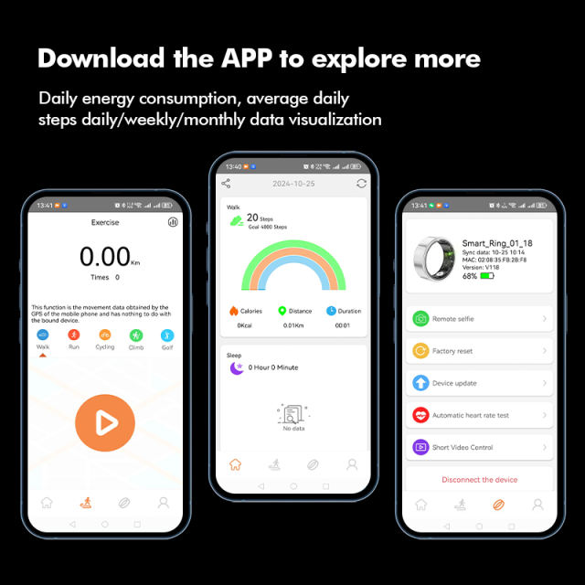 Smart Ring with Display | AI Wearable Device for Heart Rate, Blood Oxygen, Sleep Monitoring & Fitness Tracking | Multi-Function Smart Ring RC-SR004