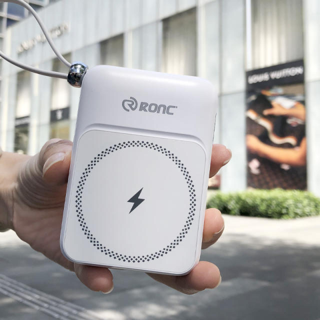 10000mAh Magnetic Wireless Power Bank with 22.5W Super Fast Charging, PD 20W Two-Way Charge, 15W MagSafe Wireless Charger, Built-in Cables & NTC Protection – Portable Charger for iPhone & Android RC-WP036