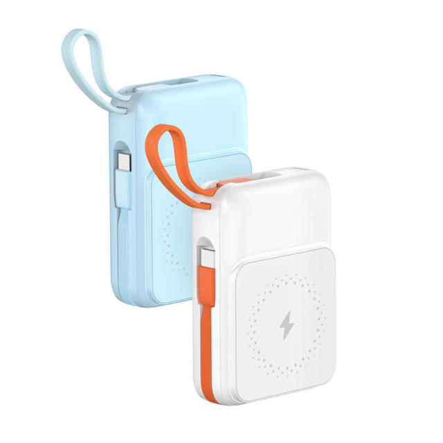 10000mAh Magnetic Wireless Power Bank with 22.5W Super Fast Charging, PD 20W Two-Way Charge, 15W MagSafe Wireless Charger, Built-in Cables & NTC Protection – Portable Charger for iPhone & Android RC-WP036