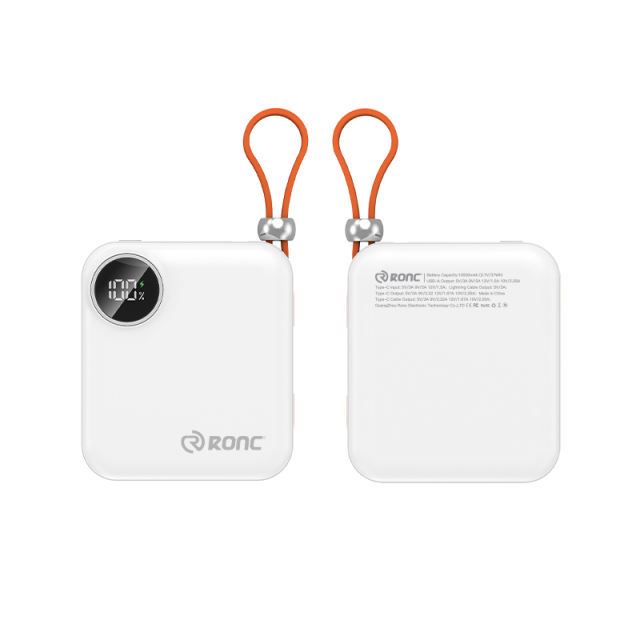 Mini 10000mAh Power Bank with 22.5W Super Fast Charging, PD 20W Two-Way Charging, Built-in USB-C & Lightning Cables – Portable Charger for iPhone & Android RC-PD82