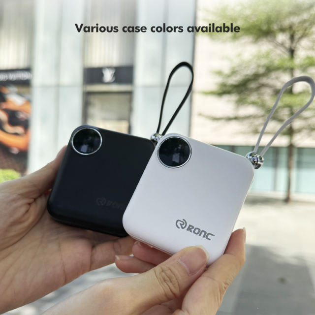 Mini 10000mAh Power Bank with 22.5W Super Fast Charging, PD 20W Two-Way Charging, Built-in USB-C & Lightning Cables – Portable Charger for iPhone & Android RC-PD82