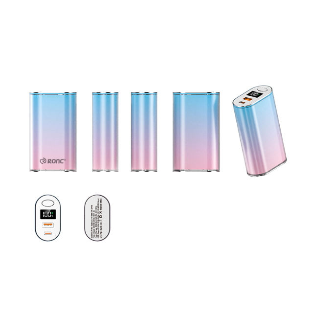 22.5W Super Fast Charging Mini Power Bank 10000mAh – Gradient Blue Pink Portable Charger, Customizable Fast &amp; Standard Charging RC-P160