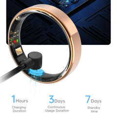 Smart Health Ring with Heart Rate, Blood Pressure, and SpO2 Monitoring | Waterproof Fitness Ring for Android & iOS RC-SR001