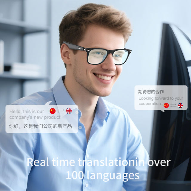 Smart AI Bluetooth 5.3 Glasses with Music, Voice Assistant & Real-Time Translation | Open-Ear Audio Sunglasses with Long Battery Life RC-SG001