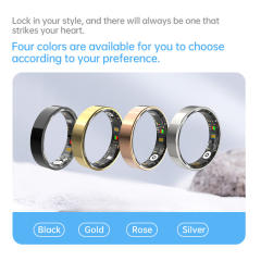 Smart Health Ring with Heart Rate, Blood Pressure, and SpO2 Monitoring | Waterproof Fitness Ring for Android & iOS RC-SR001