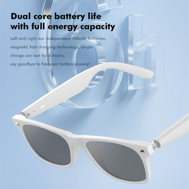 Smart AI Bluetooth 5.3 Glasses with Music, Voice Assistant & Real-Time Translation | Open-Ear Audio Sunglasses with Long Battery Life RC-SG001