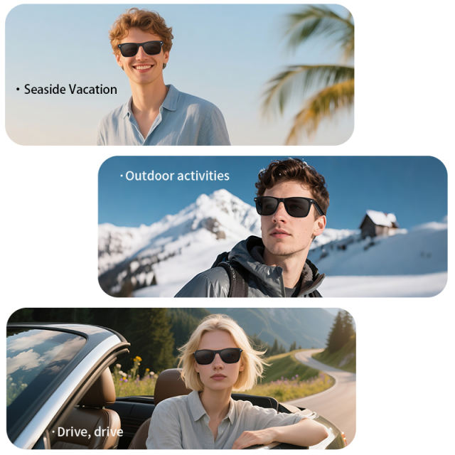 Smart AI Bluetooth 5.3 Glasses with Music, Voice Assistant & Real-Time Translation | Open-Ear Audio Sunglasses with Long Battery Life RC-SG001