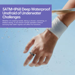 ECG Smart Ring – Heart Health Monitor with PPG+ECG, Bluetooth 5.3, Waterproof 5ATM+IP68, Multi-Language App Support RC-SR003