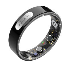 ECG Smart Ring – Heart Health Monitor with PPG+ECG, Bluetooth 5.3, Waterproof 5ATM+IP68, Multi-Language App Support RC-SR003