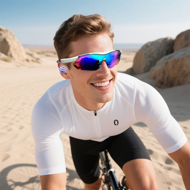 AI Smart Cycling Glasses – Bluetooth 5.4, Real-Time Translation, Remote Camera, Voice Assistant, UV400 Outdoor Sunglasses RC-SG003