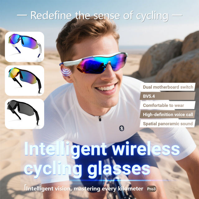 AI Smart Cycling Glasses – Bluetooth 5.4, Real-Time Translation, Remote Camera, Voice Assistant, UV400 Outdoor Sunglasses RC-SG003