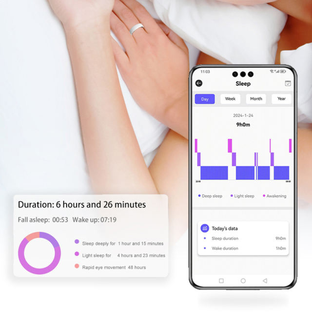 Smart Health Monitoring Ring – Heart Rate, Blood Oxygen & Blood Pressure Tracker, IP68 Waterproof, Bluetooth 5.0, Multi-Language Support RC-SR002