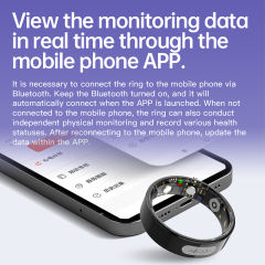 ECG Smart Ring – Heart Health Monitor with PPG+ECG, Bluetooth 5.3, Waterproof 5ATM+IP68, Multi-Language App Support RC-SR003