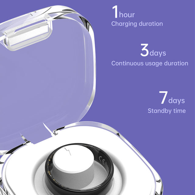 ECG Smart Ring – Heart Health Monitor with PPG+ECG, Bluetooth 5.3, Waterproof 5ATM+IP68, Multi-Language App Support RC-SR003