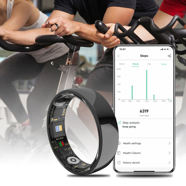 Smart Health Monitoring Ring – Heart Rate, Blood Oxygen & Blood Pressure Tracker, IP68 Waterproof, Bluetooth 5.0, Multi-Language Support RC-SR002