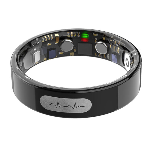 ECG Smart Ring – Heart Health Monitor with PPG+ECG, Bluetooth 5.3, Waterproof 5ATM+IP68, Multi-Language App Support RC-SR003