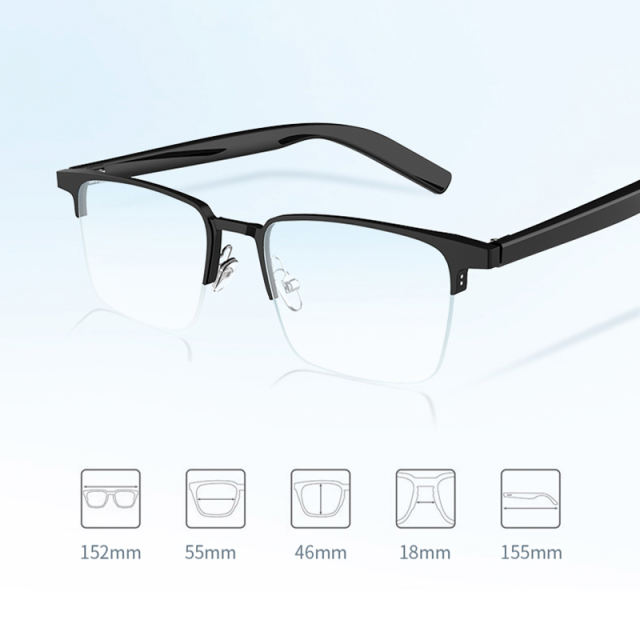 Smart Audio Glasses with Bluetooth, Noise Cancelling, Magnetic Lenses & AI Voice Assistant – Ideal for Translation, Music & Hands-Free Photos RC-SG004