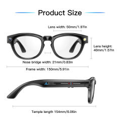 Smart AI Camera Glasses with Translation, Bluetooth Calling & Photo Recording – Auto Dimming Lens, HD Camera, Long Battery Life  RC-SG005
