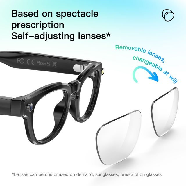 Smart AI Camera Glasses with Translation, Bluetooth Calling & Photo Recording – Auto Dimming Lens, HD Camera, Long Battery Life  RC-SG005