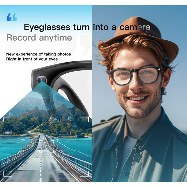 Smart AI Camera Glasses with Translation, Bluetooth Calling & Photo Recording – Auto Dimming Lens, HD Camera, Long Battery Life  RC-SG005