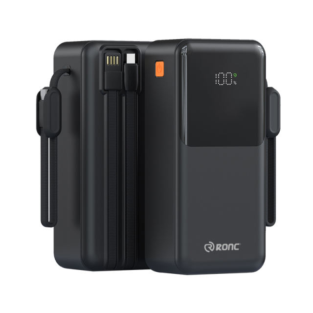 22.5W Super Fast Charging Power Bank with Built-in 3 Cables – Large Capacity 10000/20000/30000mAh, Braided Cable, OEM/ODM Supported RC-PD86