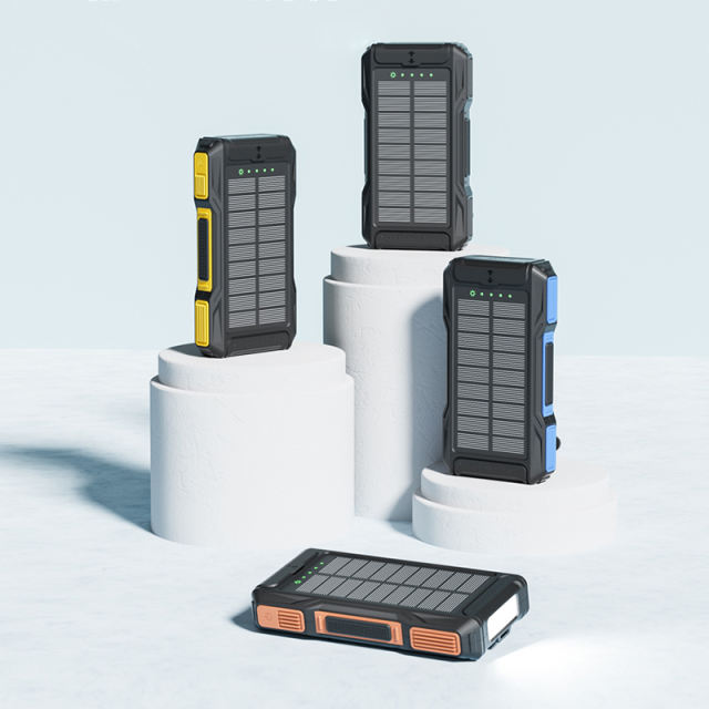 10000mAh Hand Crank Solar Power Bank – Emergency Charger with LED Flashlight, Phone Stand, Dual USB Output & Type-C Input，RC-SP009