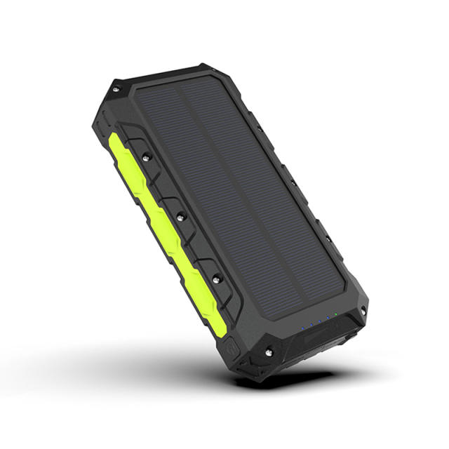 30000mAh Solar Power Bank with Wireless Charging, 3 Built-in Cables, Waterproof Outdoor Portable Charger for Camping, Hiking, Emergency Use，RC-SP011