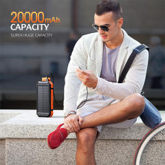 20000mAh Magnetic Solar Power Bank with Compass, Outdoor LED Light, PD 22.5W Fast Charge, 15W Wireless Charging, Waterproof &amp; Shockproof， RC-SP015