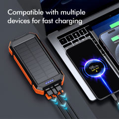 20000mAh Magnetic Solar Power Bank with Compass, Outdoor LED Light, PD 22.5W Fast Charge, 15W Wireless Charging, Waterproof &amp; Shockproof， RC-SP015