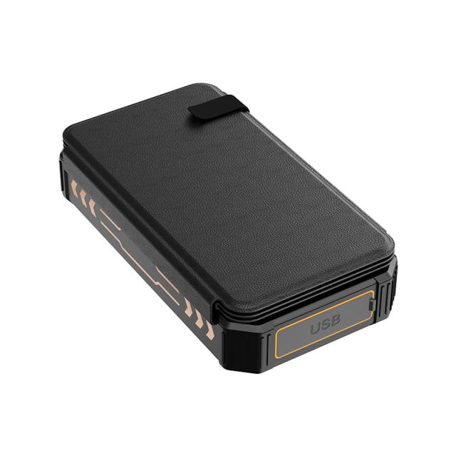 20000mAh Foldable Solar Power Bank with 22.5W PD Fast Charging, Wireless Charging, 4 Built-in Cables, Outdoor Light & Waterproof Design for Camping & Emergency，RC-SP014