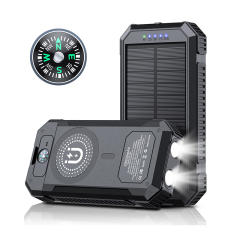 20000mAh Magnetic Solar Power Bank with Compass, Outdoor LED Light, PD 22.5W Fast Charge, 15W Wireless Charging, Waterproof &amp; Shockproof， RC-SP015