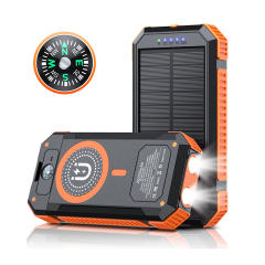 20000mAh Magnetic Solar Power Bank with Compass, Outdoor LED Light, PD 22.5W Fast Charge, 15W Wireless Charging, Waterproof &amp; Shockproof， RC-SP015