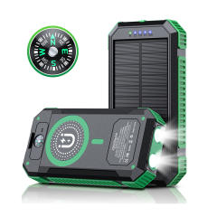 20000mAh Magnetic Solar Power Bank with Compass, Outdoor LED Light, PD 22.5W Fast Charge, 15W Wireless Charging, Waterproof &amp; Shockproof， RC-SP015