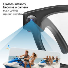 AI Smart Glasses with 4K Camera, Real-Time Translator, Bluetooth 5.3, Auto Dimming Lenses, Music &amp; Calls, 32GB Storage  RC-SG006