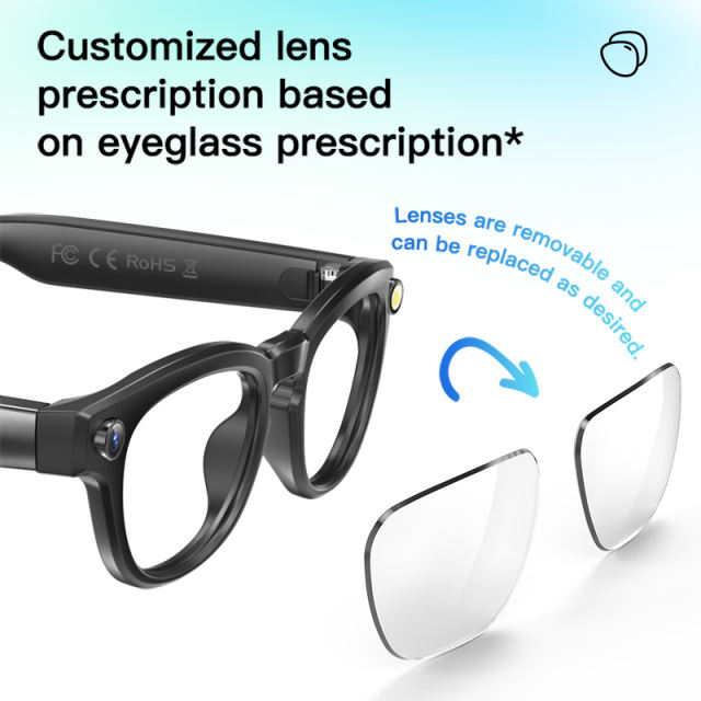 AI Smart Glasses with 4K Camera, Real-Time Translator, Bluetooth 5.3, Auto Dimming Lenses, Music &amp; Calls, 32GB Storage  RC-SG006