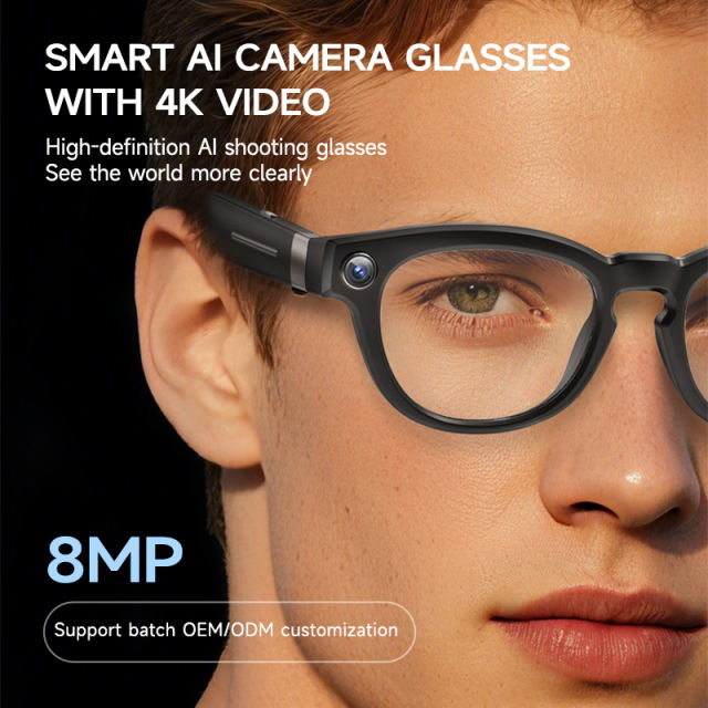 AI Smart Glasses with 4K Camera, Real-Time Translator, Bluetooth 5.3, Auto Dimming Lenses, Music &amp; Calls, 32GB Storage  RC-SG006