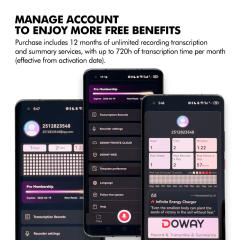 AI Smart Voice Recorder with Transcription &amp; Summary | 64GB, Bluetooth, 40H Recording, MagSafe, 80+ Languages RC-SA001