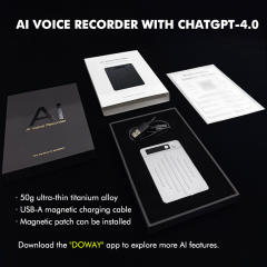 AI Smart Voice Recorder with Transcription &amp; Summary | 64GB, Bluetooth, 40H Recording, MagSafe, 80+ Languages RC-SA001