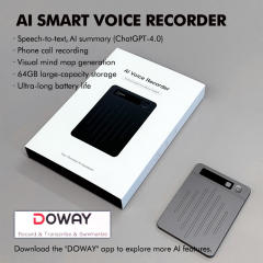 AI Smart Voice Recorder with Transcription &amp; Summary | 64GB, Bluetooth, 40H Recording, MagSafe, 80+ Languages RC-SA001