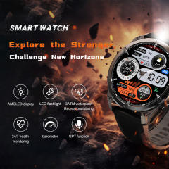 AI Smart watch with AMOLED Display, GPS, ChatGPT, Bluetooth 5.4, Waterproof 3ATM, Fitness & Health Tracker RC-SW001