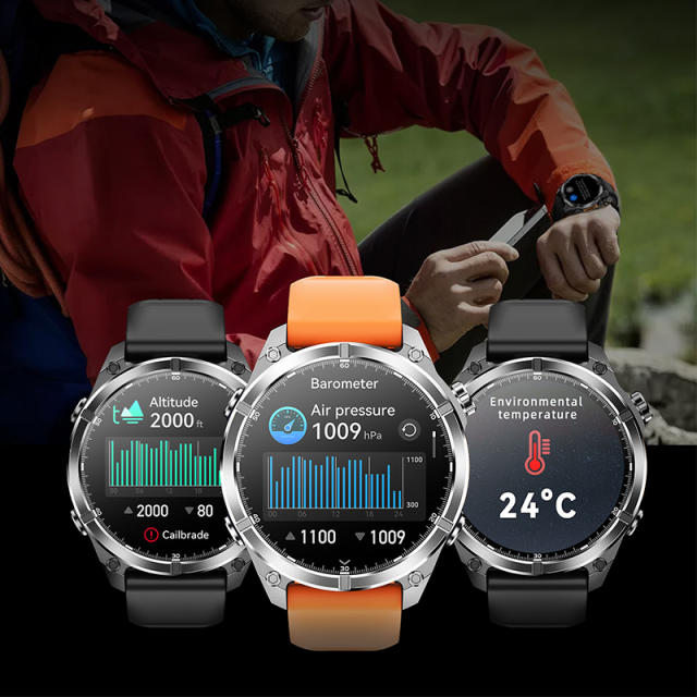 AI Smart watch with AMOLED Display, GPS, ChatGPT, Bluetooth 5.4, Waterproof 3ATM, Fitness & Health Tracker RC-SW001