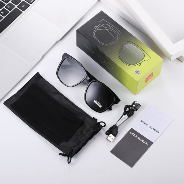 AI Smart Bluetooth Audio Glasses with AI Voice Control, Polarized UV400 Lenses, HD Calls, Music Playback, Touch Control & Magnetic Charging，RC-SG010